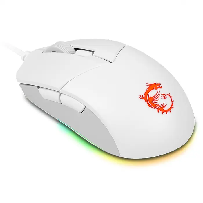 MSI Clutch GM11 White 5000DPI 6 Tuş RGB Optik Beyaz Kablolu Gaming (Oyuncu) Mouse