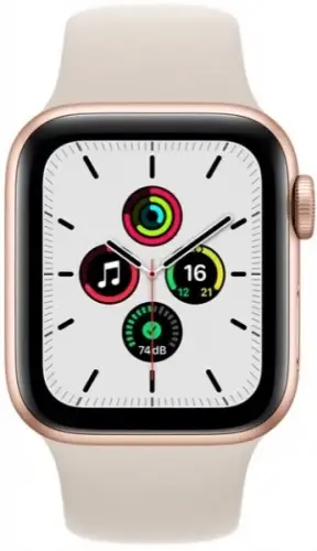 Apple Watch SE GPS, 40mm Altın Alüminyum Kasa ve Yıldız Işığı Spor Kordon MKQ03TU/A