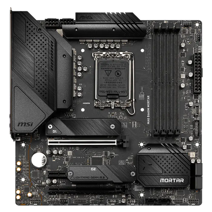 MSI MAG B660M MORTAR Intel B660 Soket 1700 DDR5 6200(OC)MHz mATX Gaming (Oyuncu) Anakart