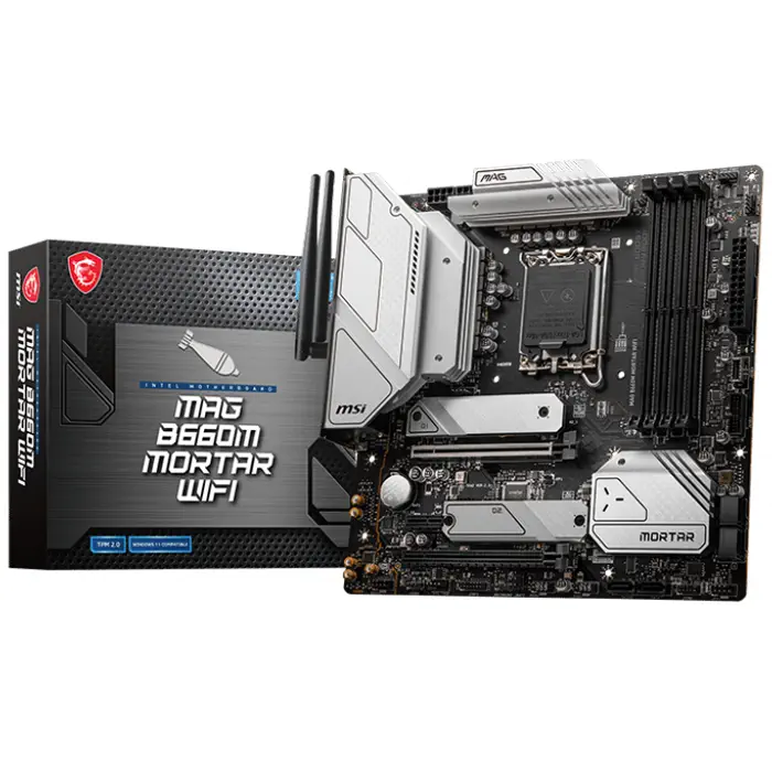MSI MAG B660M MORTAR WIFI Intel B660 Soket 1700 DDR5 6200(OC)MHz mATX Gaming (Oyuncu) Anakart