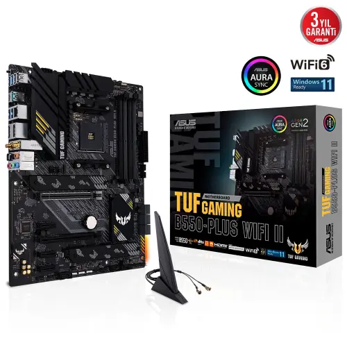 ASUS TUF Gaming B550-Plus WIFI II AMD B550 Soket AM4 DDR4 4866(OC)MHz ATX Gaming (Oyuncu) Anakart