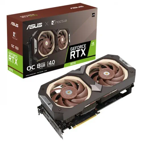 Asus GeForce RTX 3070 Noctua OC RTX3070-O8G-NOCTUA 8GB GDDR6 256Bit DX12 Ekran Kartı + Asus Prime B450M-K II AMD B450 Soket AM4 DDR4 4400(OC)MHz mATX Anakart Bundle