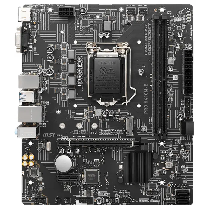 MSI PRO H410M-B Intel H410 Soket 1200 DDR4 2933MHz mATX Gaming (Oyuncu) Anakart