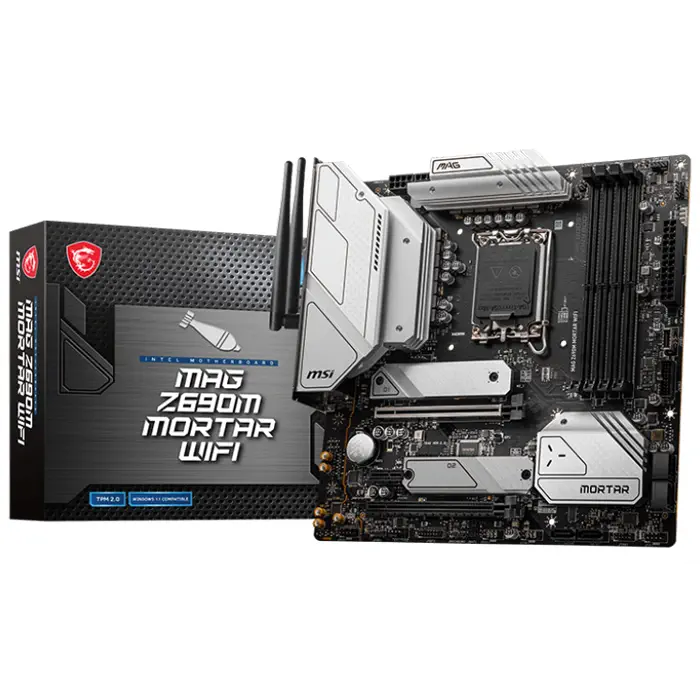 MSI MAG Z690M MORTAR WIFI Intel Z690 Soket 1700 DDR5 6200(OC)MHz mATX Gaming (Oyuncu) Anakart