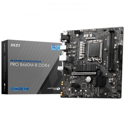 MSI PRO B660M-B DDR4 Intel B660 Soket 1700 DDR4 4600(OC)MHz mATX Gaming (Oyuncu) Anakart