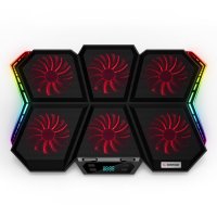 Rampage AD-RX44 X-GALE 6xFan 2xUSB LCD Göstergeli RGB 10-17″ Notebook Soğutucu