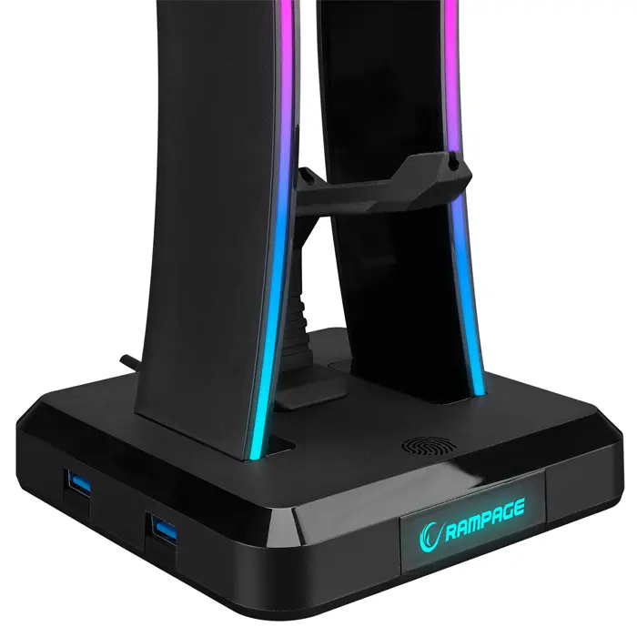 Rampage RM-H77 X-BASE 4xUSB Mouse Bungee RGB Gaming Kulaklık Standı