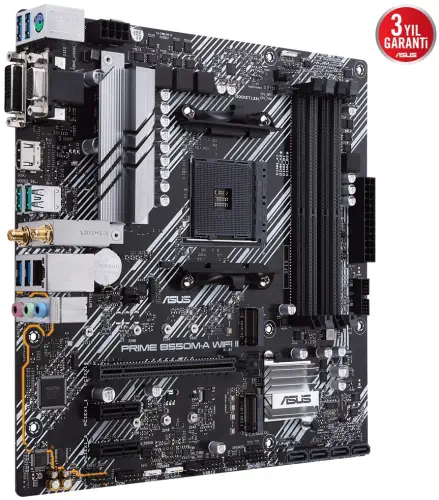 Asus Prime B550M-A WIFI II AMD B550 Soket AM4 DDR4 4866(OC)MHz mATX Gaming (Oyuncu) Anakart