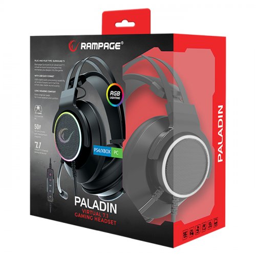 Rampage RM-K9 PALADIN 7.1 Surround RGB Mikrofonlu Kablolu Gaming (Oyuncu) Kulaklık