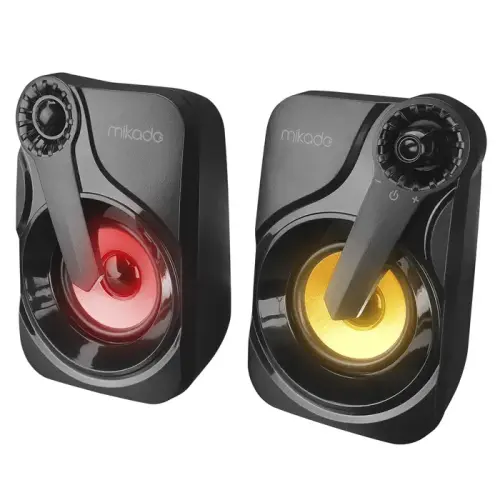 Mikado MD-X27 2.0 Multimedya 3Wx2 5V USB LED Siyah Gaming Speaker