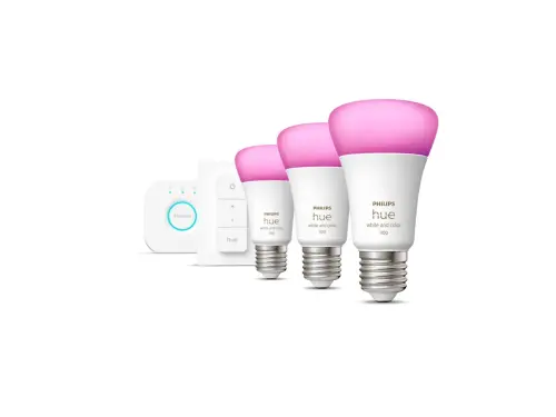 Philips Hue Renkli Akıllı Başlangıç Seti 3`lü Kumandalı E27 Bluetooth Özellikli - 929002468804