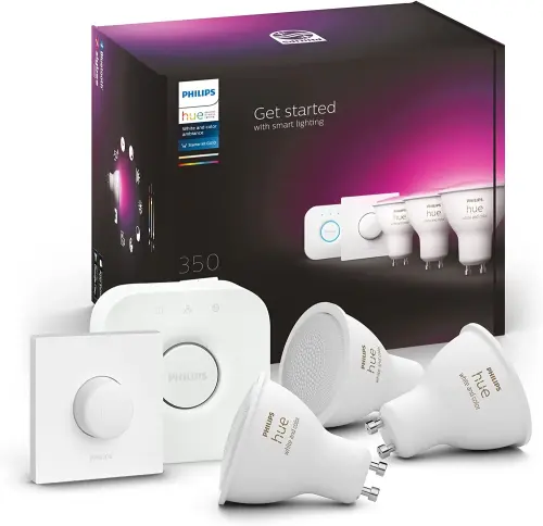 Philips HueWCA 4.3W Renkli Akıllı Başlangıç Seti 3`lü Akıllı Butonlu GU10 Spot Bluetooth Özellikli - 929001953116
