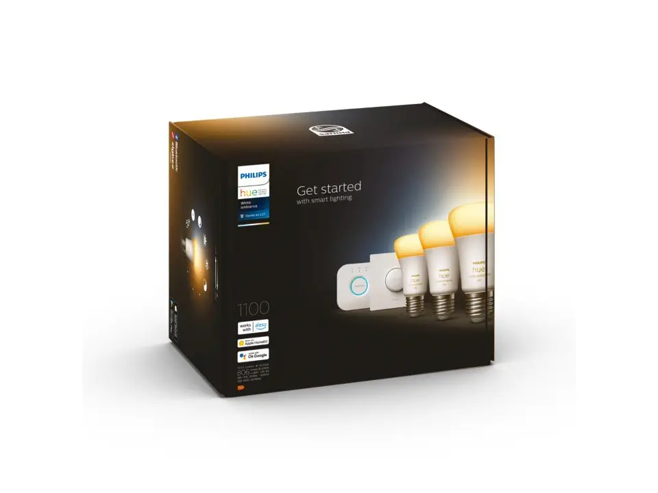 Philips HueWA 8-75W Beyaz Ambiyans Akıllı Başlangıç Seti 3`lü Akıllı Buttonlu E27 Bluetooth Özellikli - 929002468405
