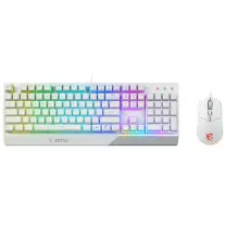 MSI Vigor GK30 Combo White RGB USB Beyaz Kablolu Gaming Klavye Mouse Set (Vigor GK30 White + Clutch GM11 White)