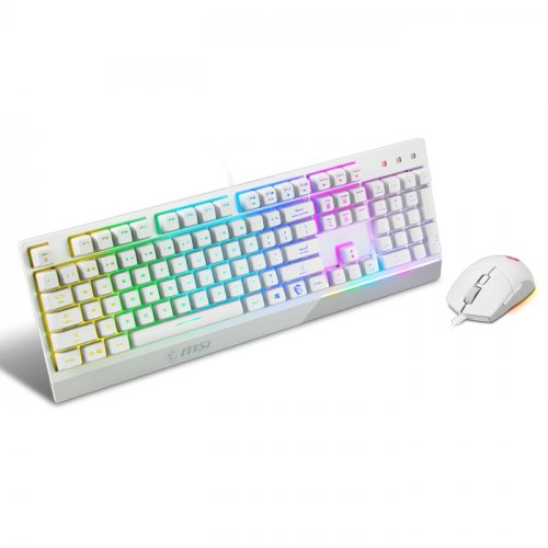 MSI Vigor GK30 Combo White RGB USB Beyaz Kablolu Gaming Klavye Mouse Set (Vigor GK30 White + Clutch GM11 White)
