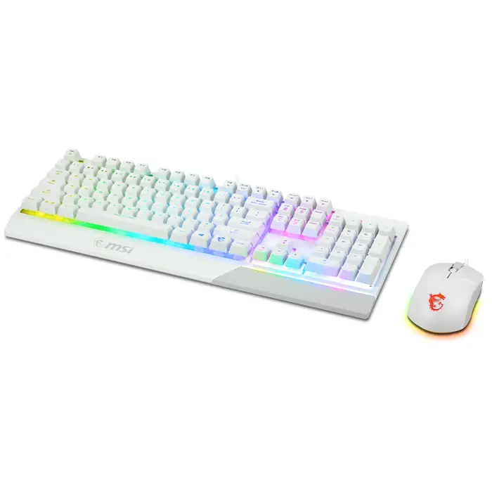 MSI Vigor GK30 Combo White RGB USB Beyaz Kablolu Gaming Klavye Mouse Set (Vigor GK30 White + Clutch GM11 White)