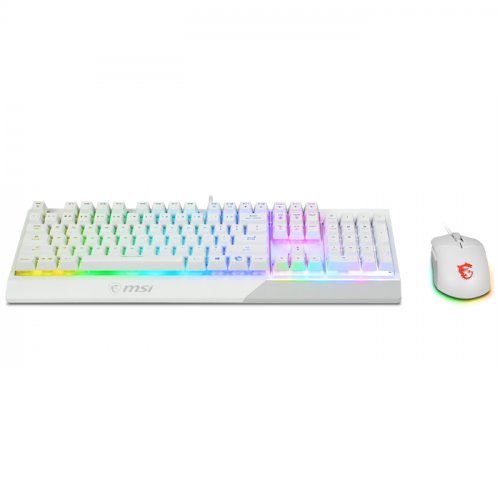 MSI Vigor GK30 Combo White RGB USB Beyaz Kablolu Gaming Klavye Mouse Set (Vigor GK30 White + Clutch GM11 White)