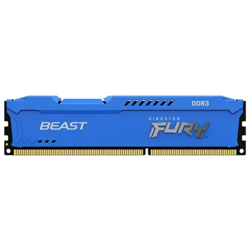 Kingston Fury Beast KF316C10B/8 8GB (1x8GB) DDR3 1600MHz CL10 Mavi Gaming Ram (Bellek)