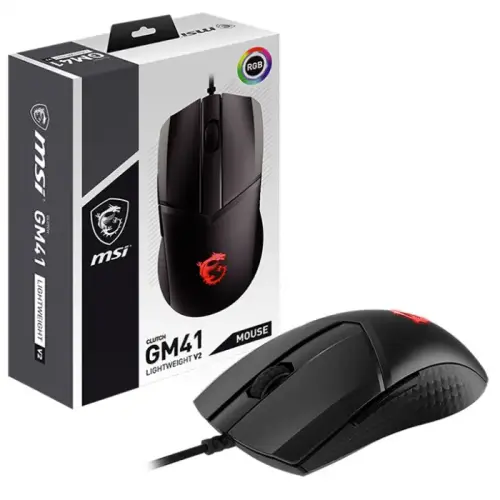 MSI Clutch GM41 Lightweight V2 16000DPI 6 Tuş RGB Optik Kablolu Gaming (Oyuncu) Mouse