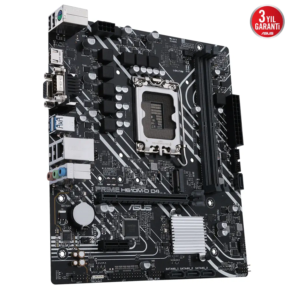 ASUS Prime H610M-D D4 Intel H610 Soket 1700 DDR4 3200MHz mATX Gaming (Oyuncu) Anakart