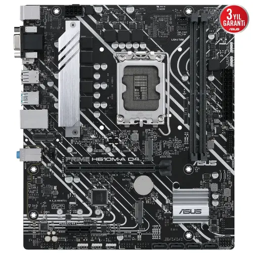 Asus Prime H610M-A D4 Intel H610 Soket 1700 DDR4 3200MHz mATX Gaming (Oyuncu) Anakart