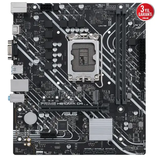 Asus Prime H610M-K D4 Intel H610 Soket 1700 DDR4 3200MHz mATX Gaming (Oyuncu) Anakart