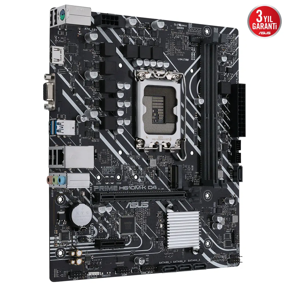 ASUS Prime H610M-K D4 Intel H610 Soket 1700 DDR4 3200MHz mATX Gaming (Oyuncu) Anakart