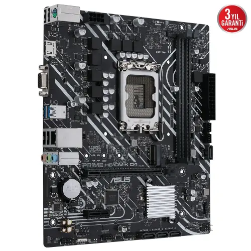 ASUS Prime H610M-K D4 Intel H610 Soket 1700 DDR4 3200MHz mATX Gaming (Oyuncu) Anakart