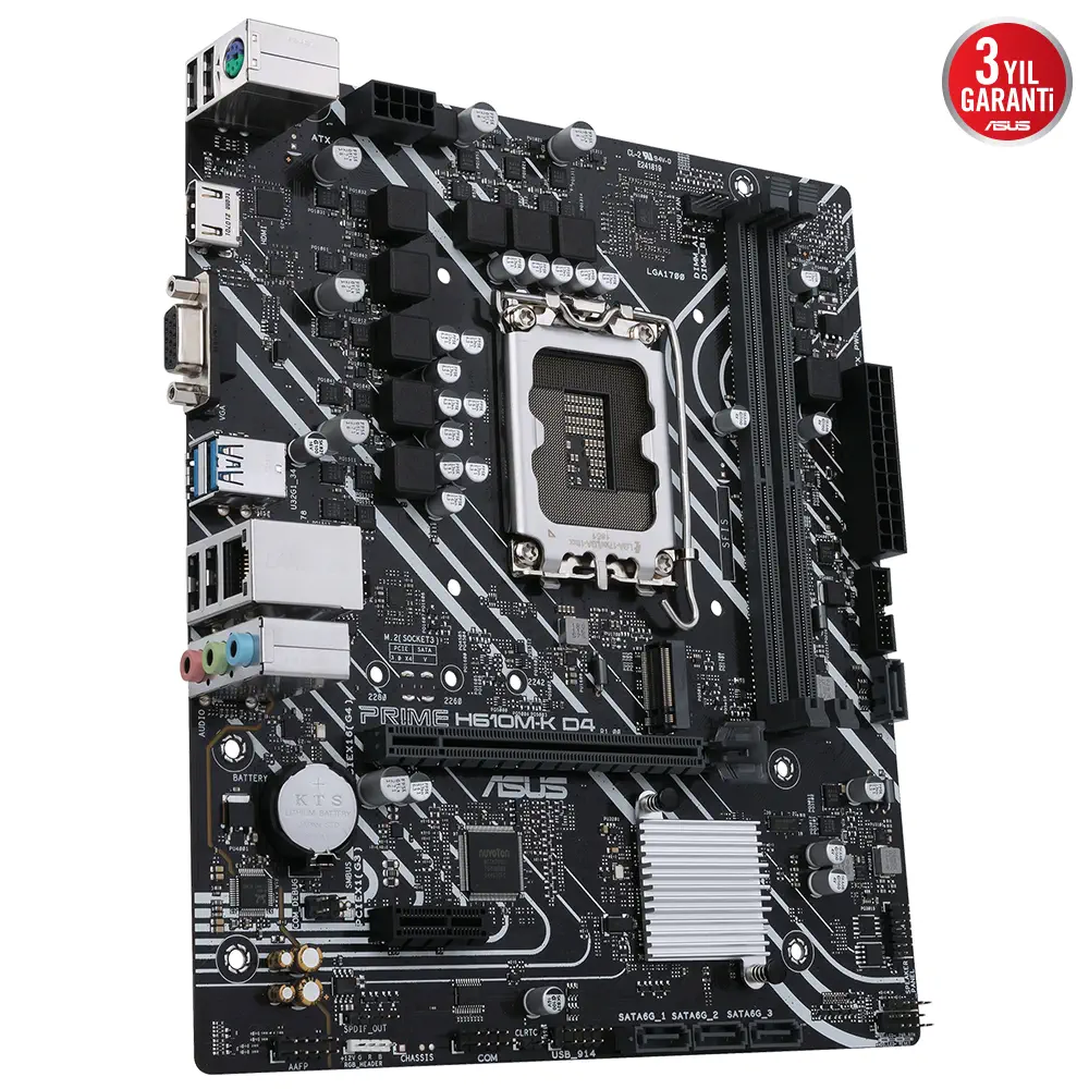ASUS Prime H610M-K D4 Intel H610 Soket 1700 DDR4 3200MHz mATX Gaming (Oyuncu) Anakart