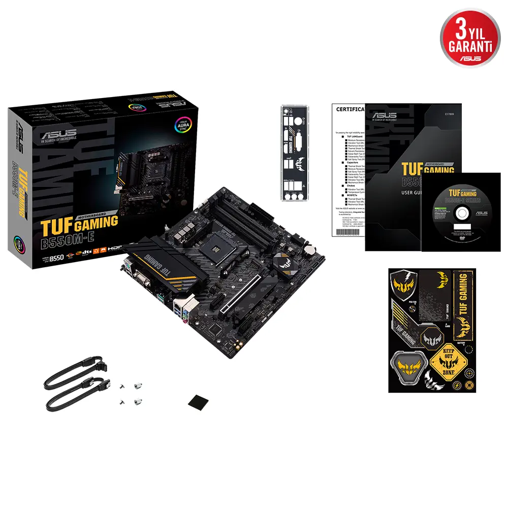 ASUS TUF Gaming B550M-E AMD B550 Soket AM4 DDR4 4600(OC)MHz mATX Gaming (Oyuncu) Anakart