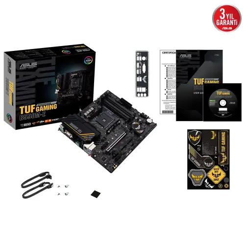 Asus TUF Gaming B550M-E AMD B550 Soket AM4 DDR4 4600(OC)MHz mATX Gaming (Oyuncu) Anakart