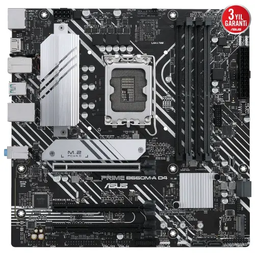 Asus Prime B660M-A D4 Intel B660 Soket 1700 DDR4 5333(OC)MHz mATX Gaming (Oyuncu) Anakart