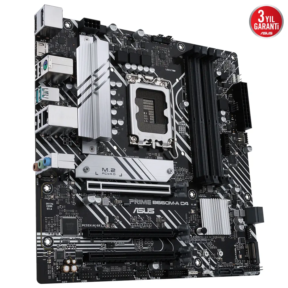 ASUS Prime B660M-A D4 Intel B660 Soket 1700 DDR4 5333(OC)MHz mATX Gaming (Oyuncu) Anakart