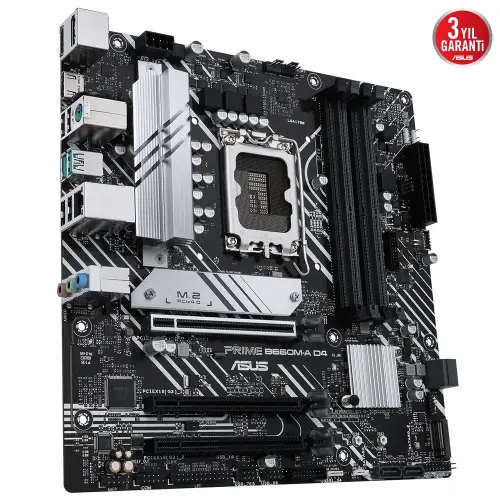 Asus Prime B660M-A D4 Intel B660 Soket 1700 DDR4 5333(OC)MHz mATX Gaming (Oyuncu) Anakart