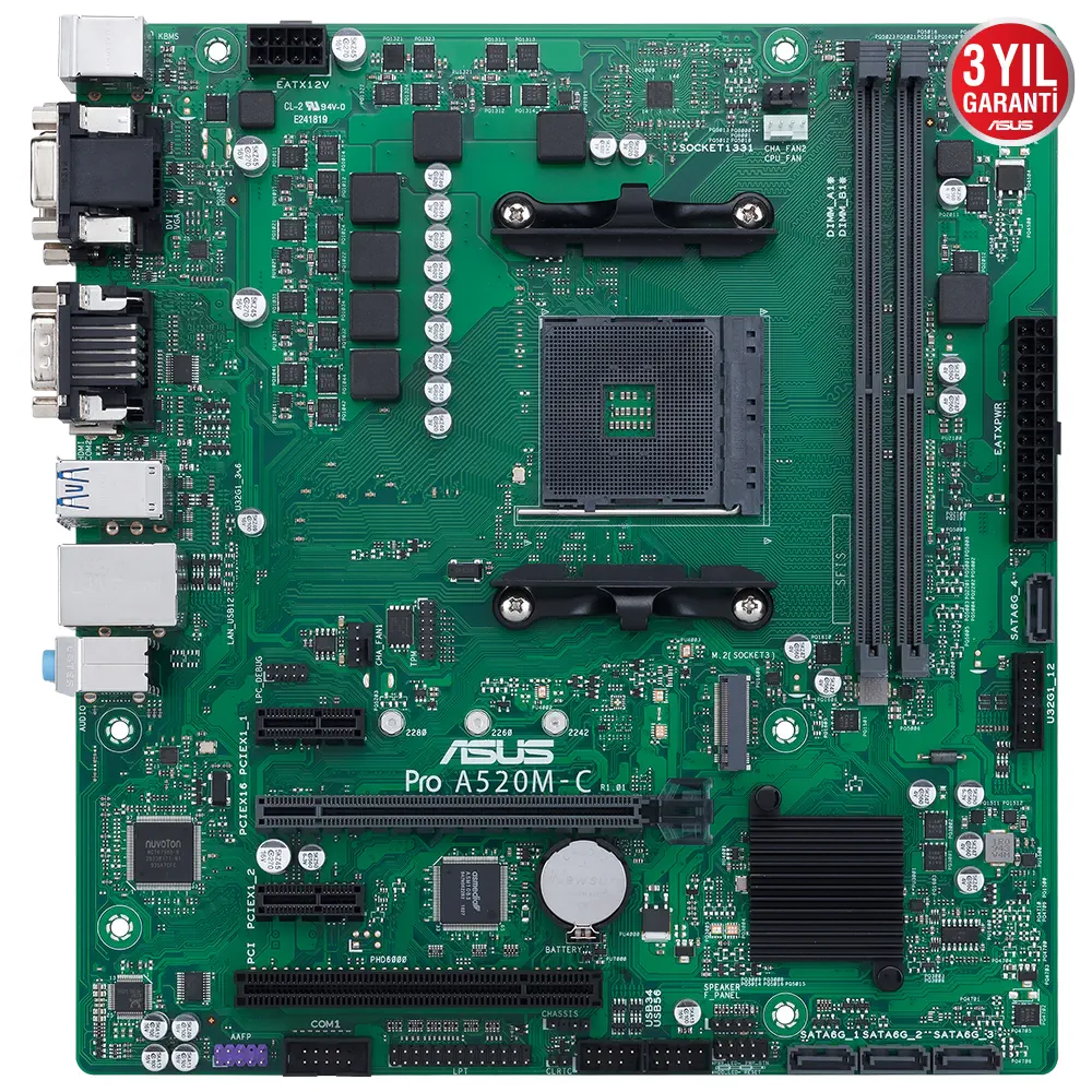ASUS Pro A520M-C/CSM AMD A520 Soket AM4 DDR4 4866(OC)MHz mATX Anakart
