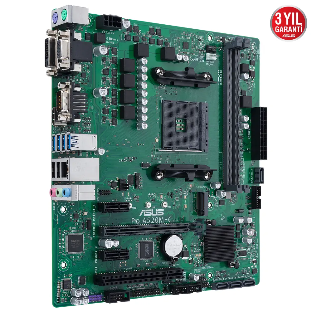 ASUS Pro A520M-C/CSM AMD A520 Soket AM4 DDR4 4866(OC)MHz mATX Anakart