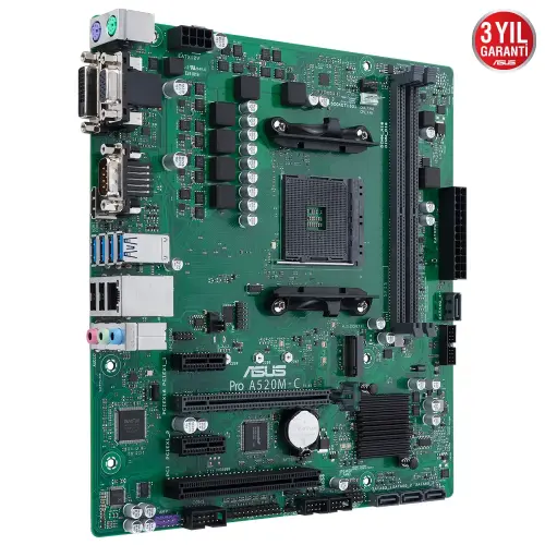 ASUS Pro A520M-C/CSM AMD A520 Soket AM4 DDR4 4866(OC)MHz mATX Anakart