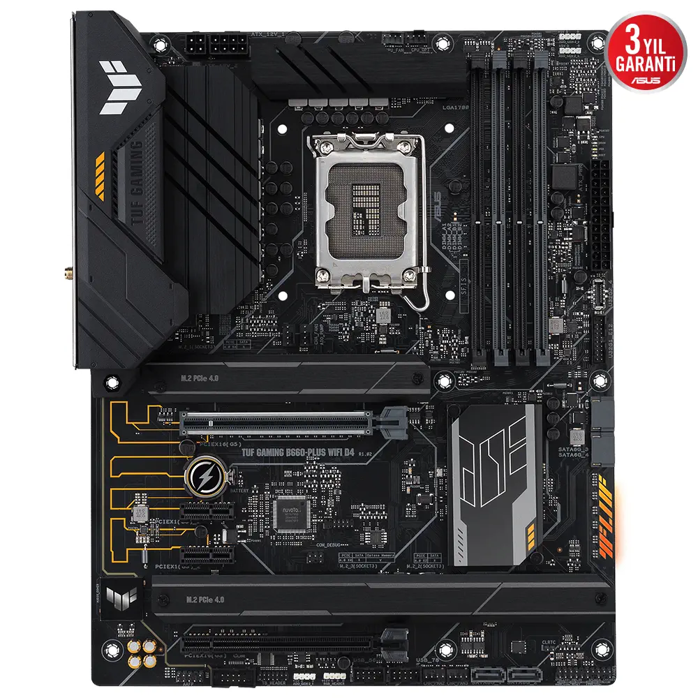 ASUS TUF Gaming B660-Plus WIFI D4 Intel B660 Soket 1700 DDR4 5333(OC)MHz ATX Gaming (Oyuncu) Anakart