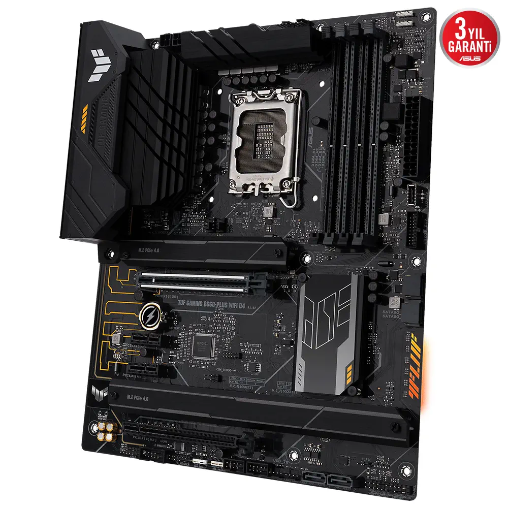 ASUS TUF Gaming B660-Plus WIFI D4 Intel B660 Soket 1700 DDR4 5333(OC)MHz ATX Gaming (Oyuncu) Anakart