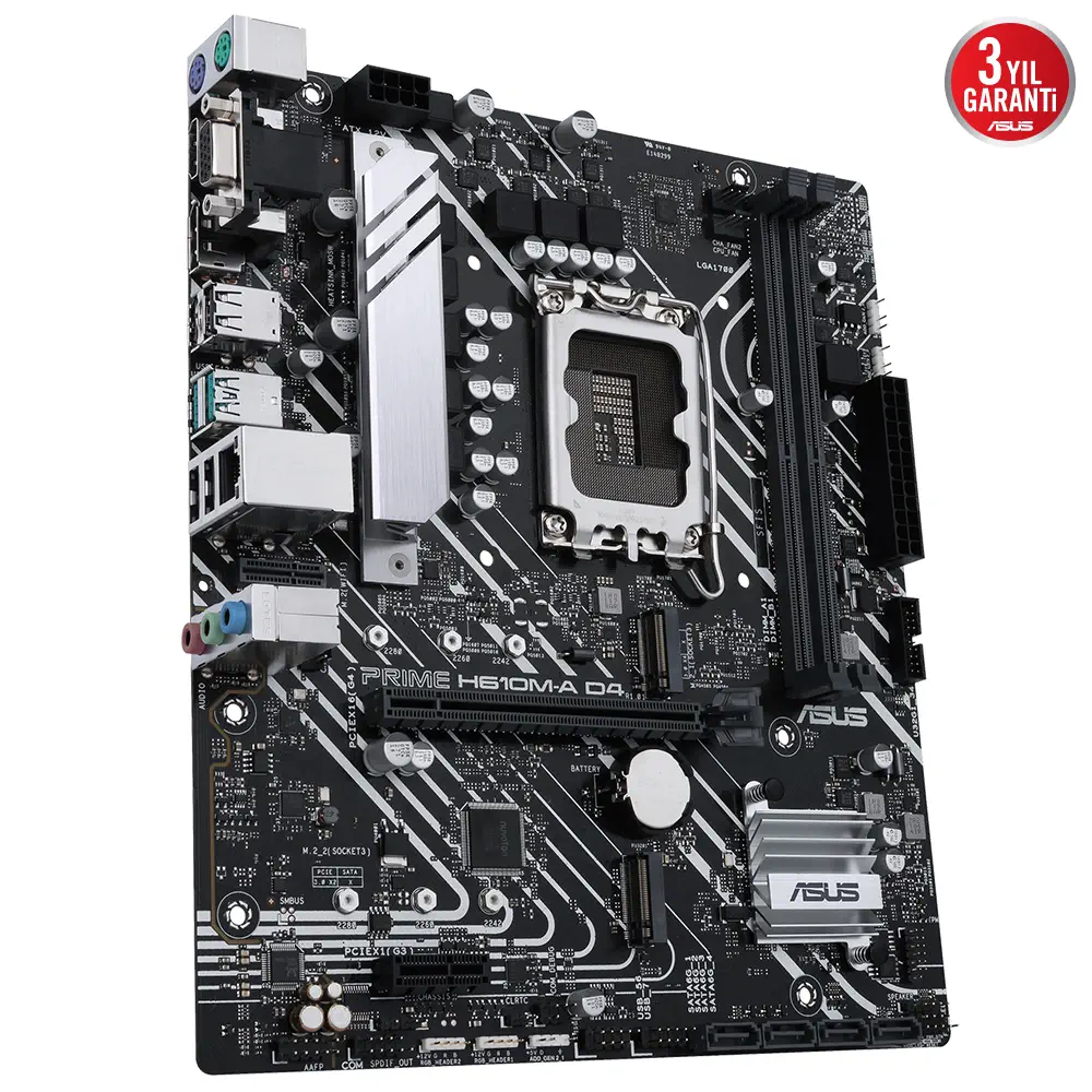 ASUS Prime H610M-A D4-CSM Intel H610 Soket 1700 DDR4 3200MHz mATX Gaming (Oyuncu) Anakart