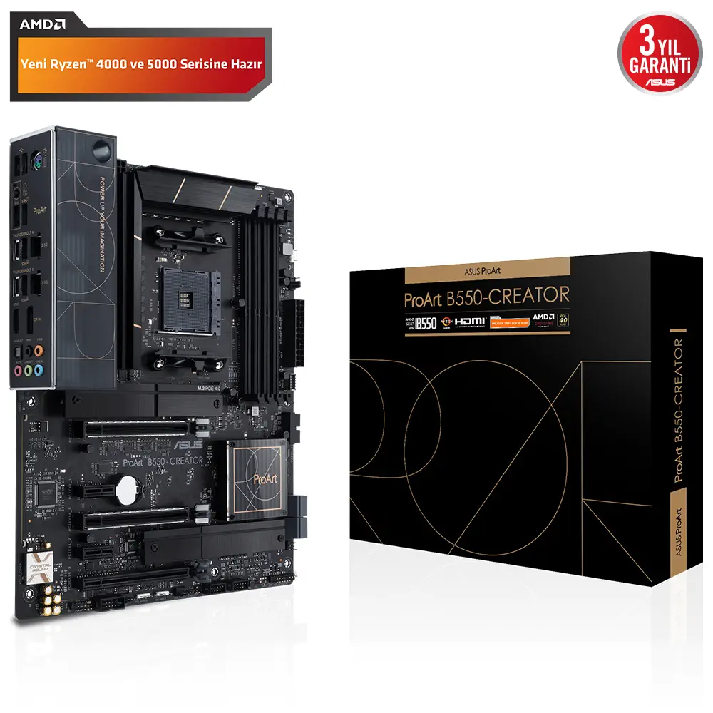 ASUS ProArt B550-Creator AMD B550 Soket AM4 DDR4 4866(OC)MHz ATX Anakart