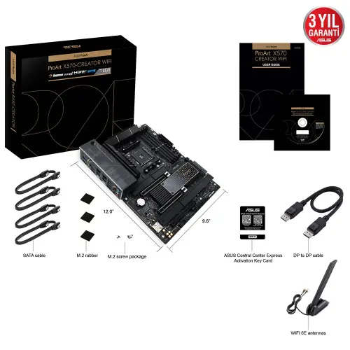 Asus ProArt X570-Creator WiFi AMD X570 Soket AM4 DDR4 5100(OC)MHz ATX Anakart