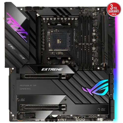 Asus ROG Crosshair VIII Extreme AMD X570 Soket AM4 DDR4 5100(OC)MHz E-ATX Gaming (Oyuncu) Anakart