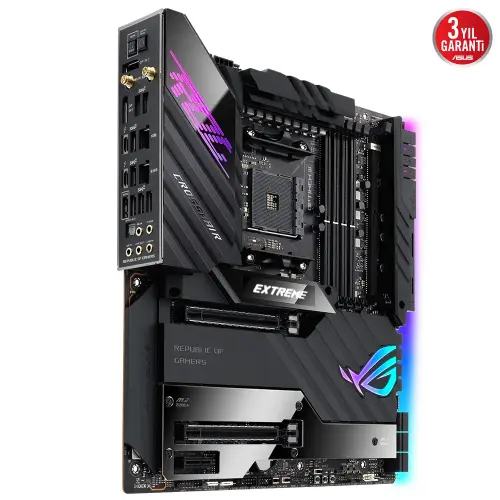 Asus ROG Crosshair VIII Extreme AMD X570 Soket AM4 DDR4 5100(OC)MHz E-ATX Gaming (Oyuncu) Anakart