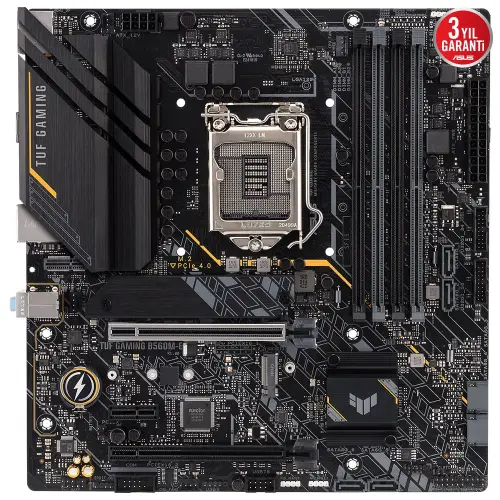 Asus TUF Gaming B560M-E Intel B560 Soket 1200 DDR4 5000(OC)MHz mATX Gaming (Oyuncu) Anakart