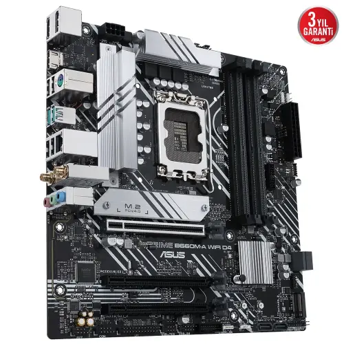 Asus Prime B660M-A WIFI D4 Intel B660 Soket 1700 DDR4 5333(OC)MHz mATX Gaming Anakart