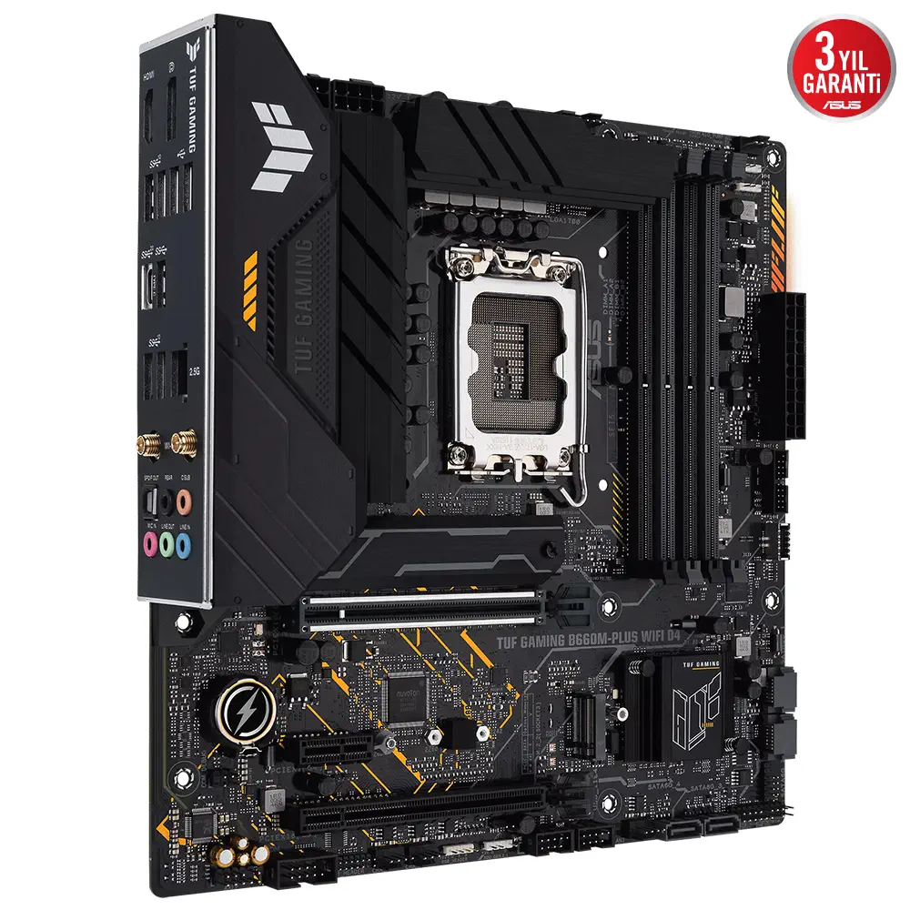 ASUS TUF Gaming B660M-Plus WIFI D4 Intel B660 Soket 1700 DDR4 5333(OC)MHz mATX Gaming (Oyuncu) Anakart