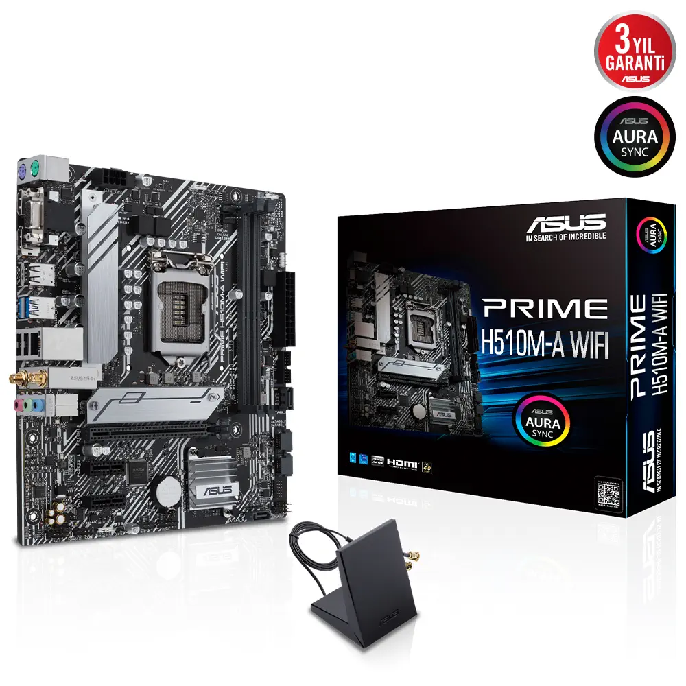 Asus Prime H510M-A WIFI Intel H510 Soket 1200 DDR4 3200(OC)MHz mATX Gaming (Oyuncu) Anakart