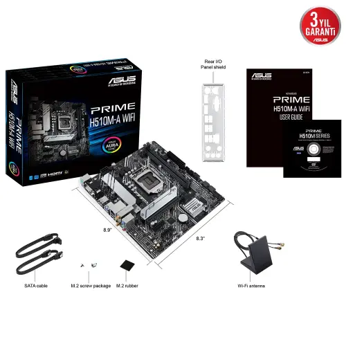 Asus Prime H510M-A WIFI Intel H510 Soket 1200 DDR4 3200(OC)MHz mATX Gaming (Oyuncu) Anakart