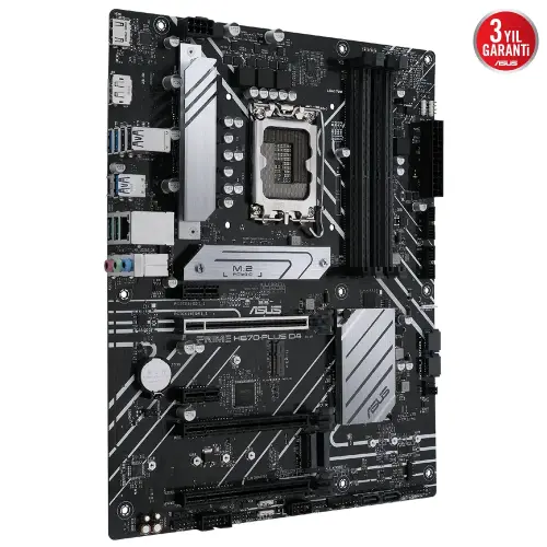 Asus Prime H670-Plus D4 Intel H670 Soket 1700 DDR4 5066(OC)MHz ATX Gaming (Oyuncu) Anakart